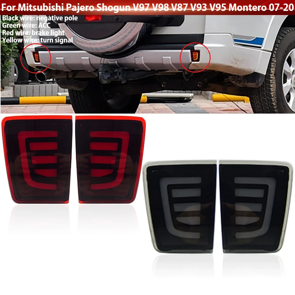 

LED Rear Bumper Reflector Tail Brake Turn Signal Lights Fog Lamp For Mitsubishi Pajero Shogun V97 V98 V87 V93 V95 Montero 07-20