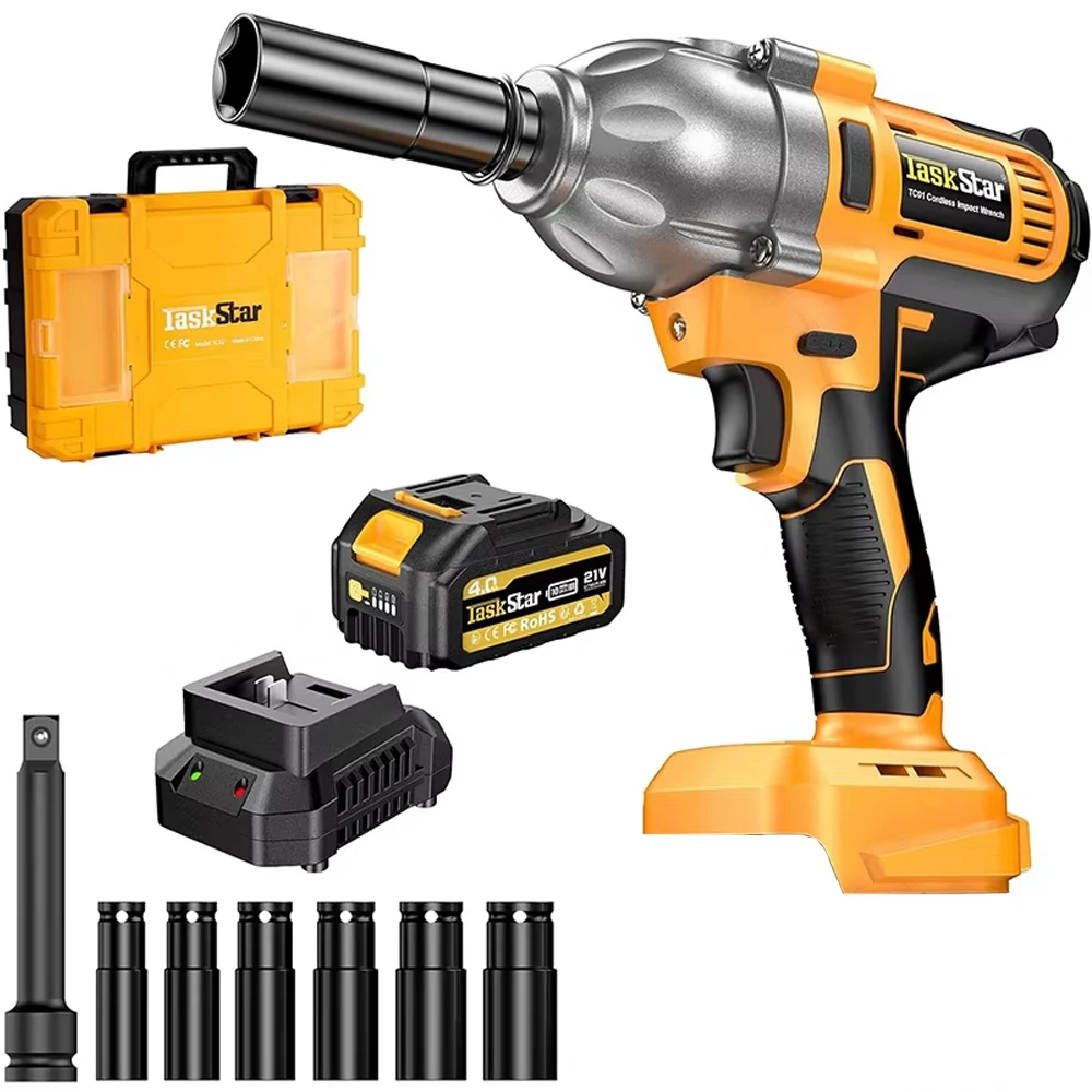 Taskstar Accuslagmoersleutel 1/2 ''1200Nm Borstelloze Hoog Koppel Elektrische Impact Gun Driver voor Makita 18V batterij pin