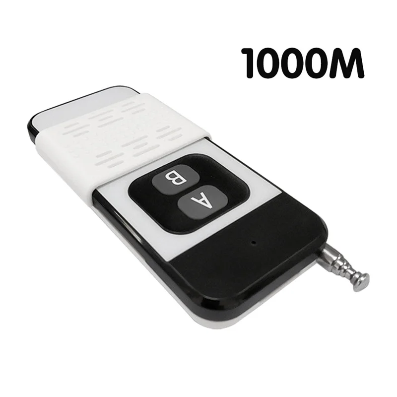Controle remoto sem fio 433mhz, 2 botões, transmissor de 1000m para luz/portão/porta de garagem/controlador de motor
