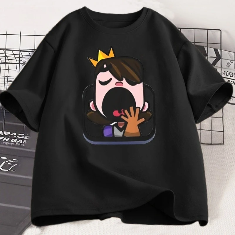 كلاش رويال الأميرة يون تي شيرت الرجال النساء السببية قصيرة الأكمام تي شيرتات عجيبة ملابس للرجال Harajuku الشارع الشهير تنفس