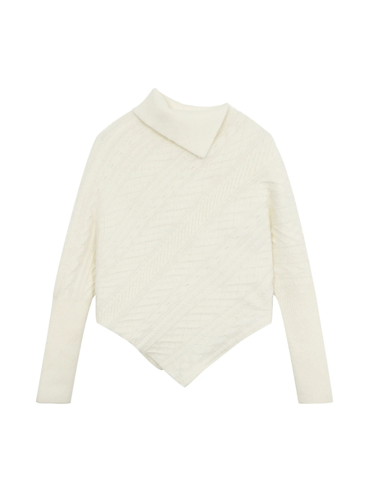 

White Loose Knitted Sweater Women's Autumn Winter Lazy High-End Feeling Overhead Sle Vintage Outerwear Faionable Color