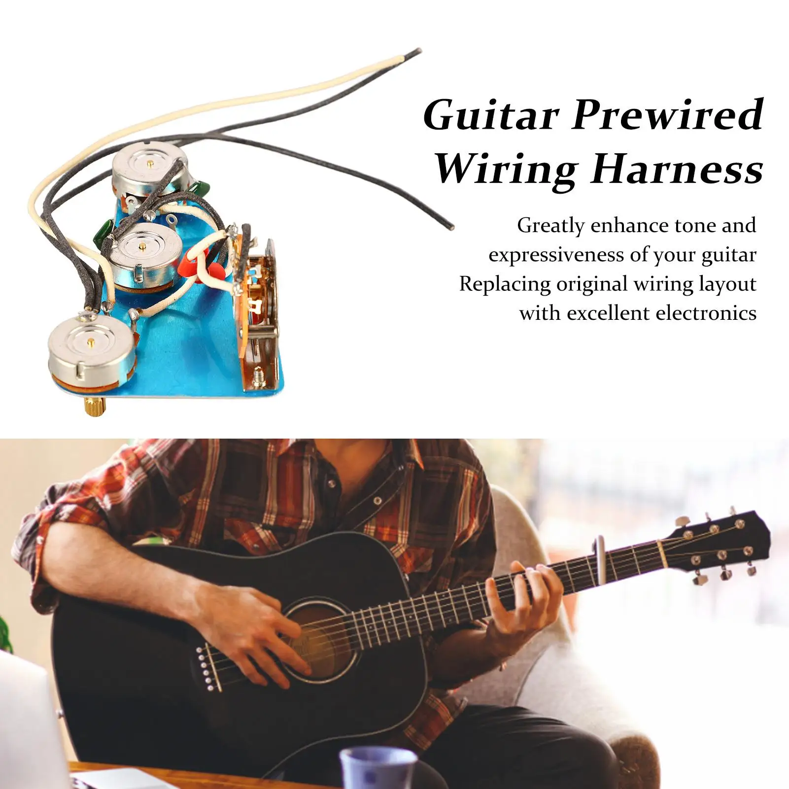 

Prewired Electric Guitar Wiring Harness - Solderless Easy Install, Metal Upgrade for Enhanced Sound