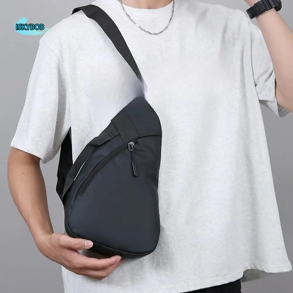 

Casual Droplet Shaped Men Chest Bag Zipper Solid color Sports Shoulder Bag Korean Style Multifunctional Crossbody Bag Outdoor