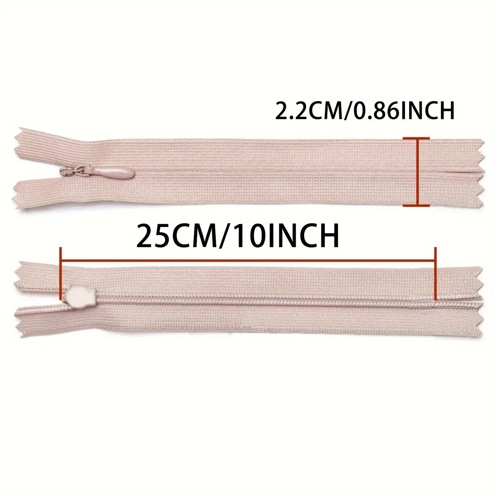 5pcs Multi-color 3#18-60cm Invisible Zipper Nylon zipper, suitable for luggage, cloth bags, shoes and hats zipper, hidden zipper