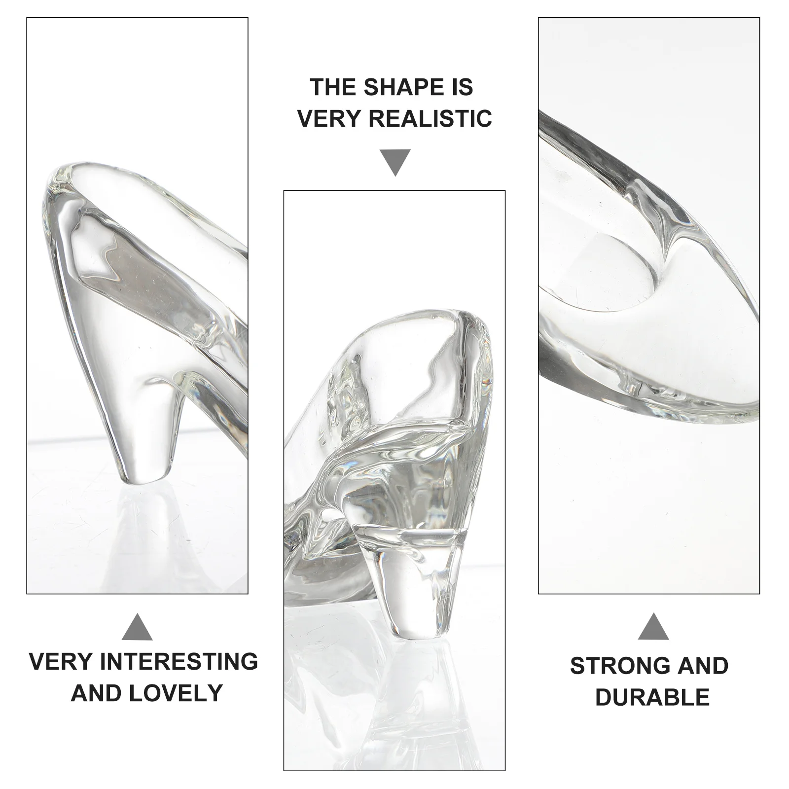 

1Pcs Transparent Crystal Shoe Desktop Decor Fine Craftsmanship Mini Size Suitable Home Office Use Mini Crystal Shoe