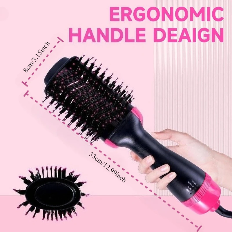 BLUTOOL Hot Air Brush Hair Dryer & Styler, 3-speed adjustment, Frizz Control, One-Step Blowout/Smoothing Brush, holiday gift