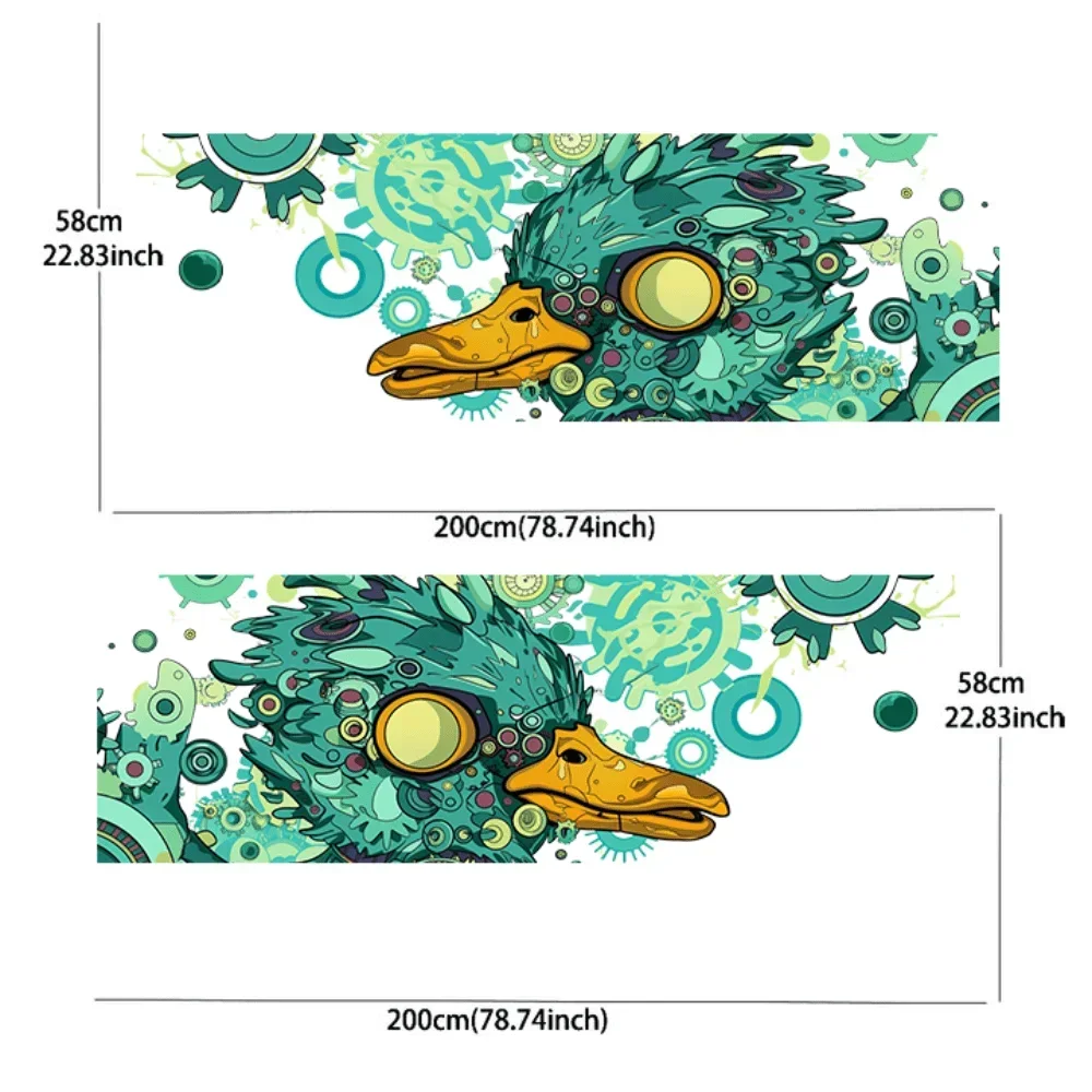 Grüne Flat Billed Duck Cartoon Auto Vinyl Wraps Aufkleber Selbstklebender PVC Aufkleber Geeignet für LKWs SUV Dekor Autozubehör