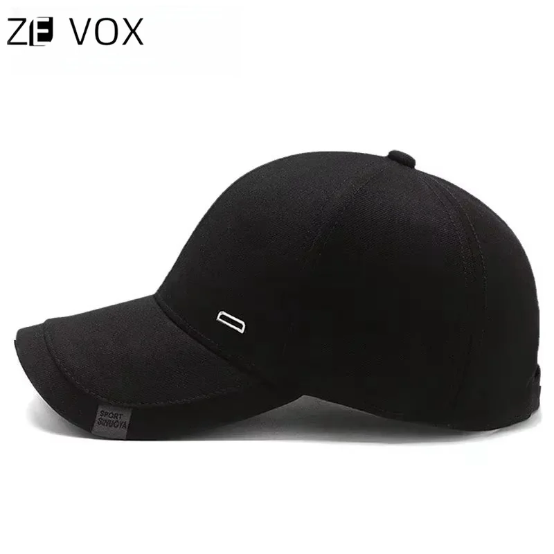 Baseball Cap For Men 2024 Autumn and winter Black Stylish Male Hip Hop Sport Trucker Hat Cotton  Adjustable Outdoor Breathable L