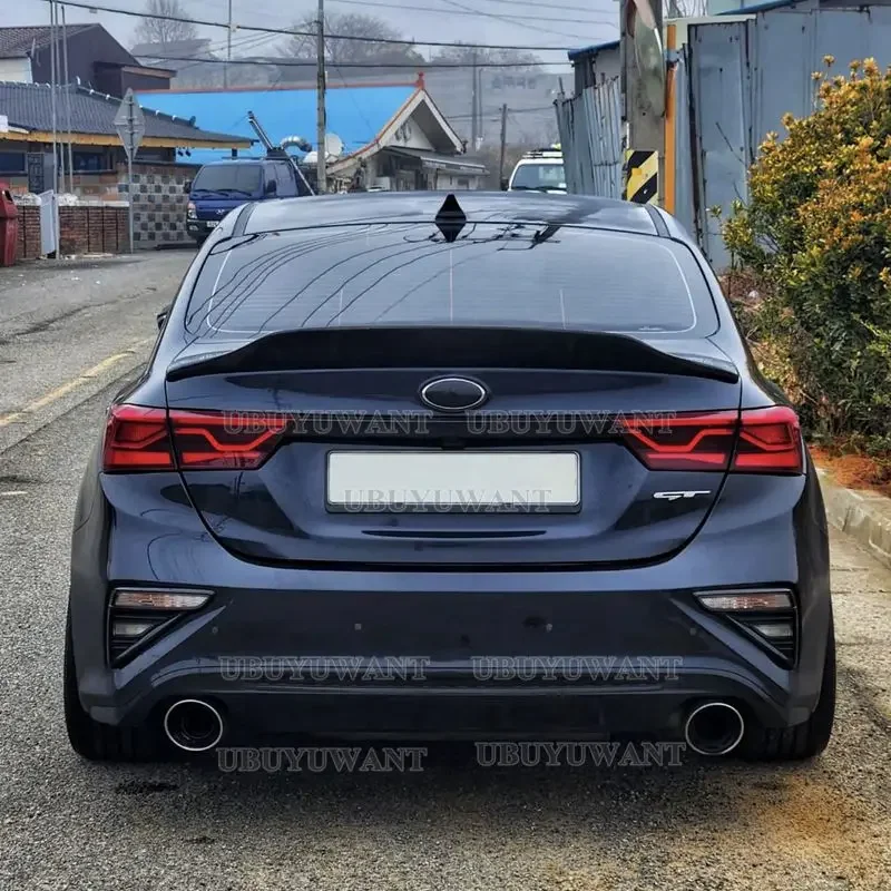 UBUYUWANT Carbon Fiber R-style Car Rear Trunk Spoiler Lip Wing Guard For Kia Cerato Forte Sport GT 2018 2019 2020 2021