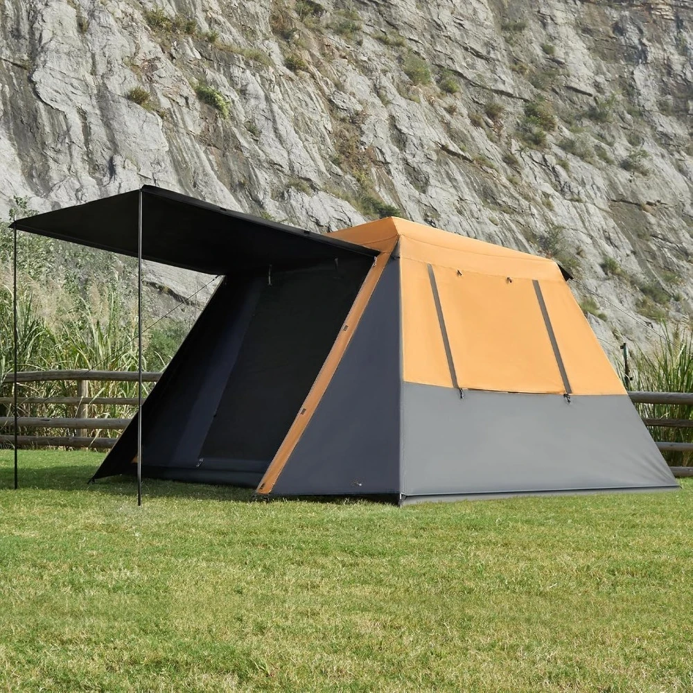 Blackout 6 Person Camping Tent, Instant Cabin Tent for Family with Vestibule and Large Mesh Windows, 60s Easy Setup,Double Layer