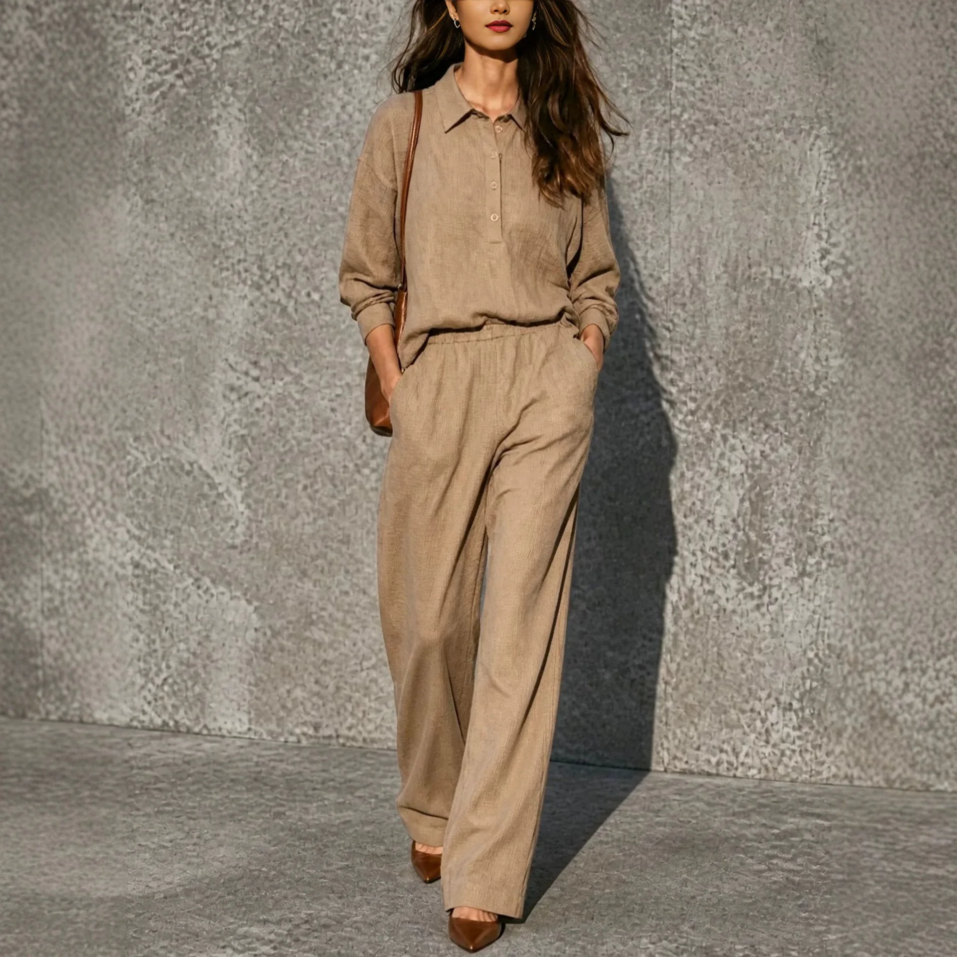 Women's 2026 Autumn/winter New Random Waffle Knit Button-down Wide-leg Pants. Set Birthday Dress Elegant Vestidos Outfits Luxury