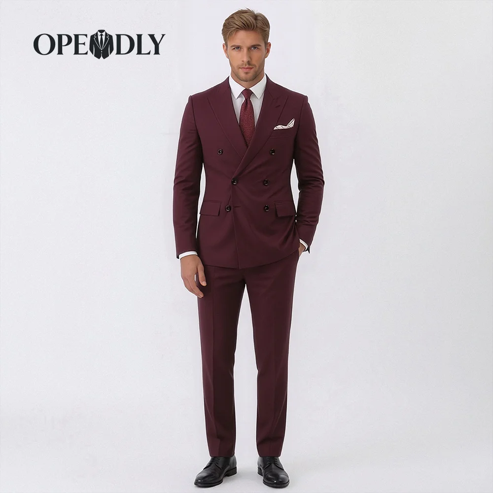 

OPEODLY Men's Slim Fit 3 Piece Tuxedo Suit One Button Blazer Jacket Vest Pants Set for Formal Wedding And Business Occasions