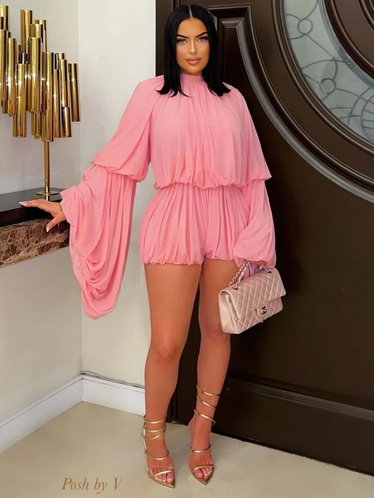 

Wmstar комплект из 2 предметов, женские оптовые продажи, лето 2025, комплекты кружевных шорт, однотонные шорты с рюшами и рукавами-фонариками, одинаковый комплект, дропшиппинг