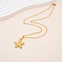 Ocean Starfish Pendant Necklace for Women Gold Plated Stainless Steel Choker Necklace Waterproof Summer Beach Fashion Jewelry