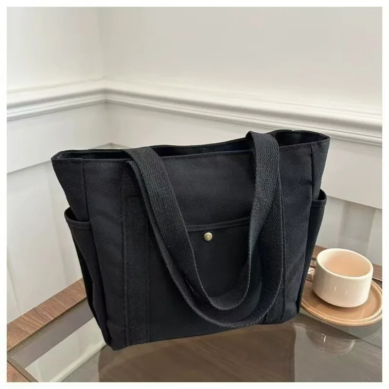 Large-capacity canvas tote canvas bag goes to work, goes out, high-value commuting versatile literary and artistic student wear