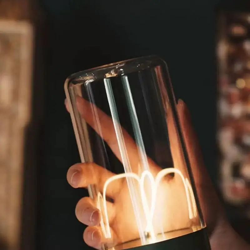 Wireless Lamp Small Interactive Desk Lamp Creative Magnetic Nightstand Lights Dimmable With 3 Levels Portable Ambient Light For