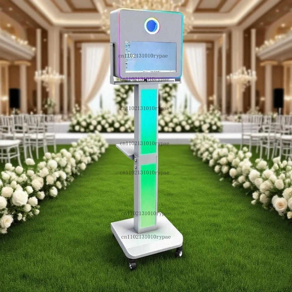 All-in-One Selfie-Fotobox mit 15,6-Zoll-Touchdisplay, LED-Beleuchtung, schneller Montage, Premium-DSLR-Fotobox