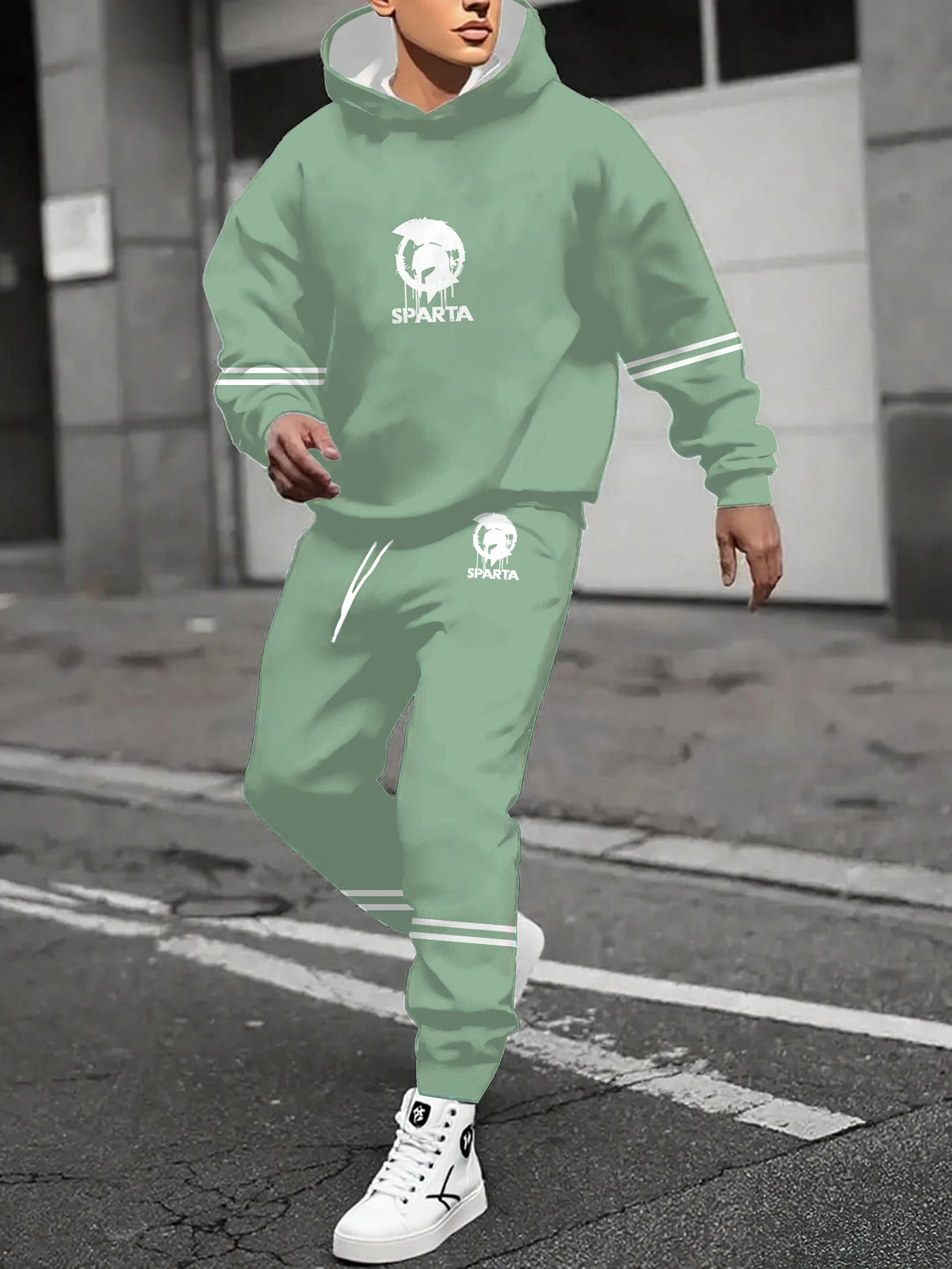 

Осенне-зимний мужской комплект с капюшоном, мужской комплект с капюшоном для спорта и отдыха, спартанский комплект с принтом «Аватар», быстросохнущий, дышащий