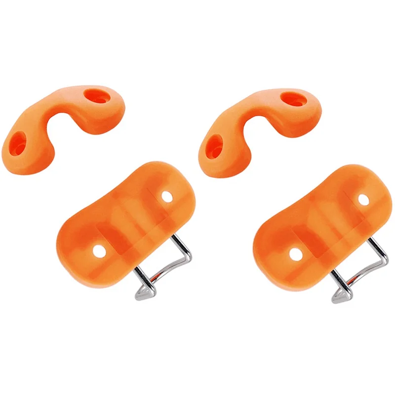 Abrazadera de cuerda de nailon naranja, accesorio para cornamusa de leva, Pilate, barco, carenado de alambre de entrada rápida, adecuado para velero, 2 uds.
