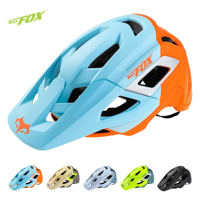 BATFOX 2024 New Helmet Cycling Men\'s Bicycle Helmet MTB casco bicicleta Mountain bike casco ciclismo Detachable brim helmet