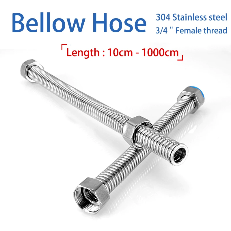 10~1000cm Shower Hose 304 Stainless Steel Bellow OD19.5mm Corrugated Pipe Water Heater Inlet Hose Basin Toilet Connection Tube