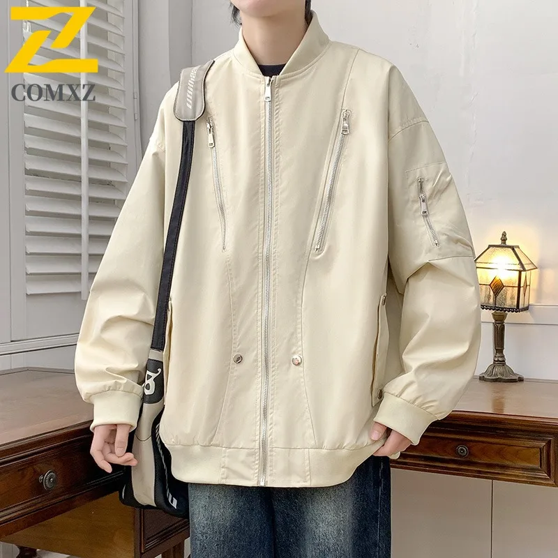 

COMXZ Тренч Уличная одежда Дизайн Теплый свободный повседневный минималистичный походный рабочий мужской ветровка Куртка Дизайнерское дышащее пальто