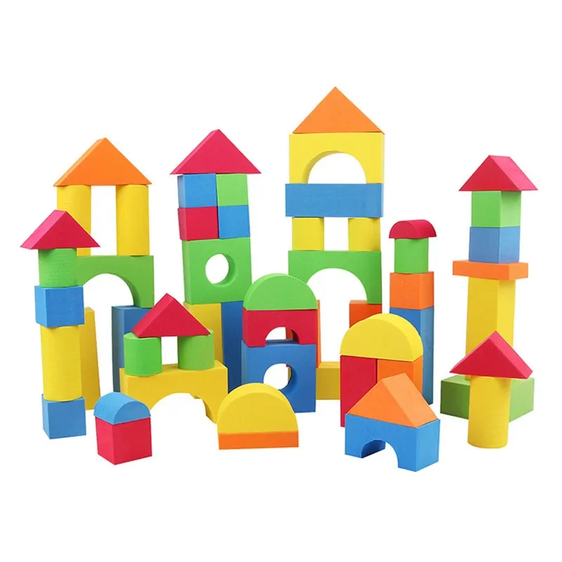 46Pcs/Set Large Safe Building Blocks Big Foam Blocks Colorful Construction Toys Kids Learning Educational Toy for Children Gifts