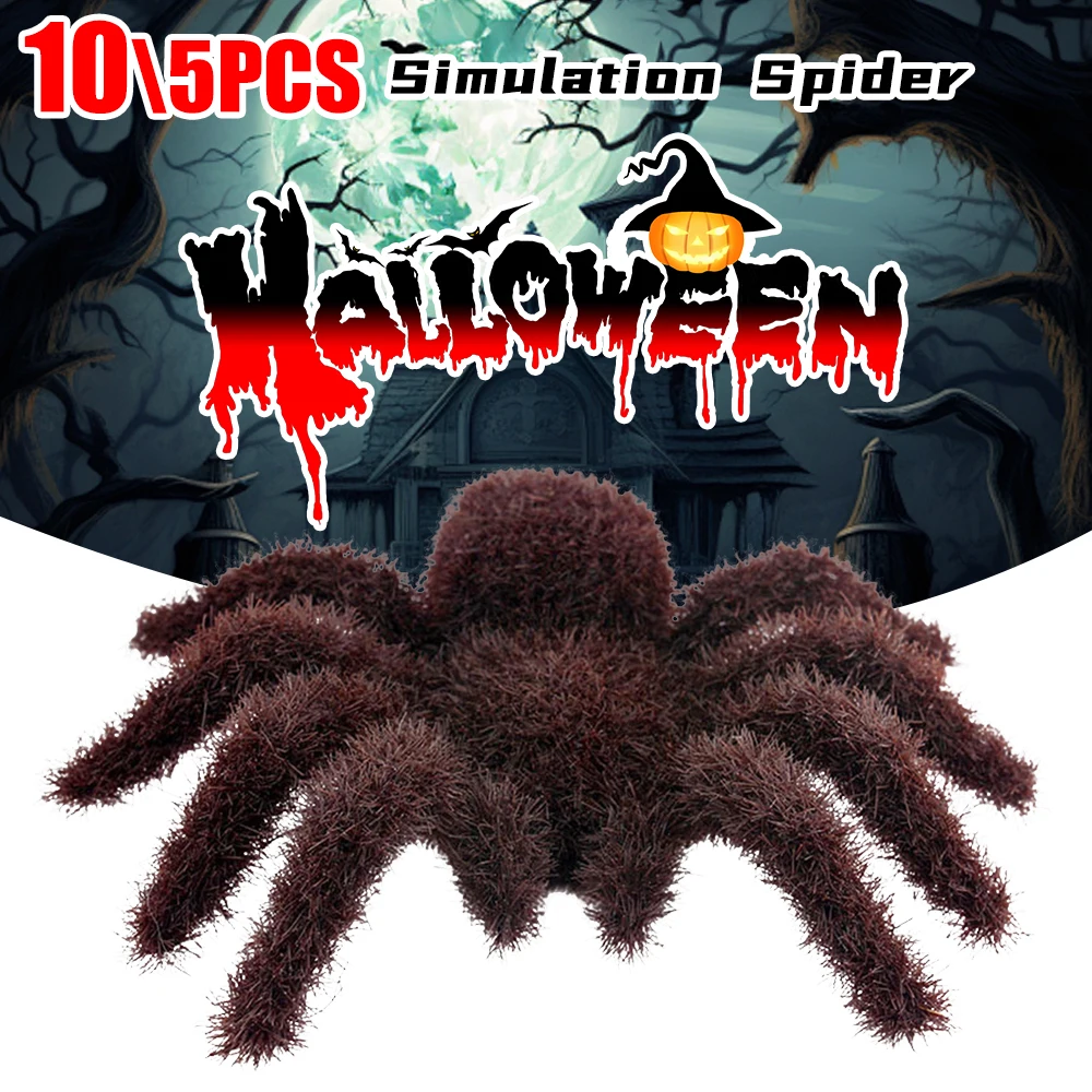 Halloween Decoration Realistic Scary Hairy Spider Simulation Fake Hairy Spider Multipurpose Spider Ornaments for Halloween Party