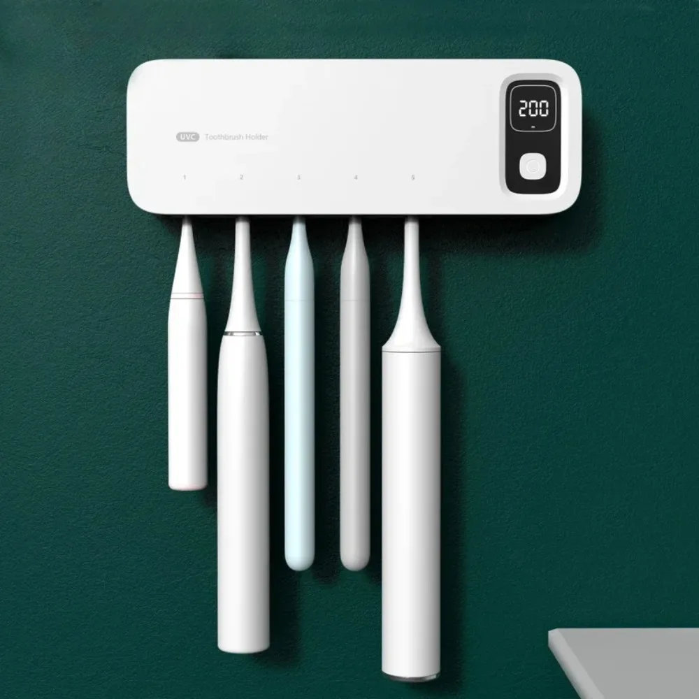uv-disinfection-toothbrush-holder-wall-mounted-automatic-sterilization-toothbrush-organizer-bathroom-accessories