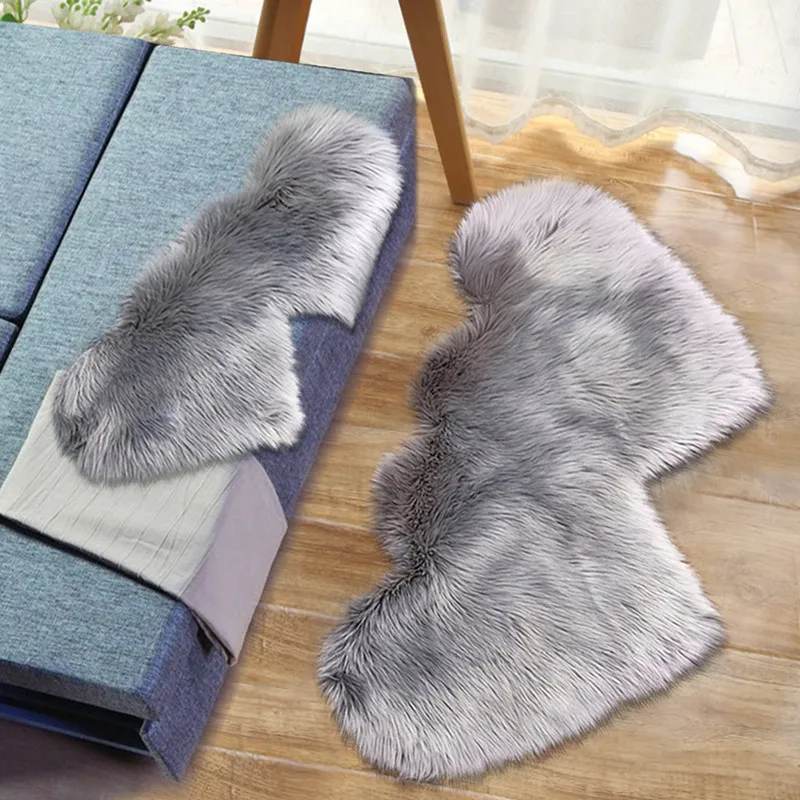 

Double Heart Shape Fluffy Rugs, Shaggy Bedroom Bedside Plush Floor Mats, Sofa Side, Living Room, Home Decoration