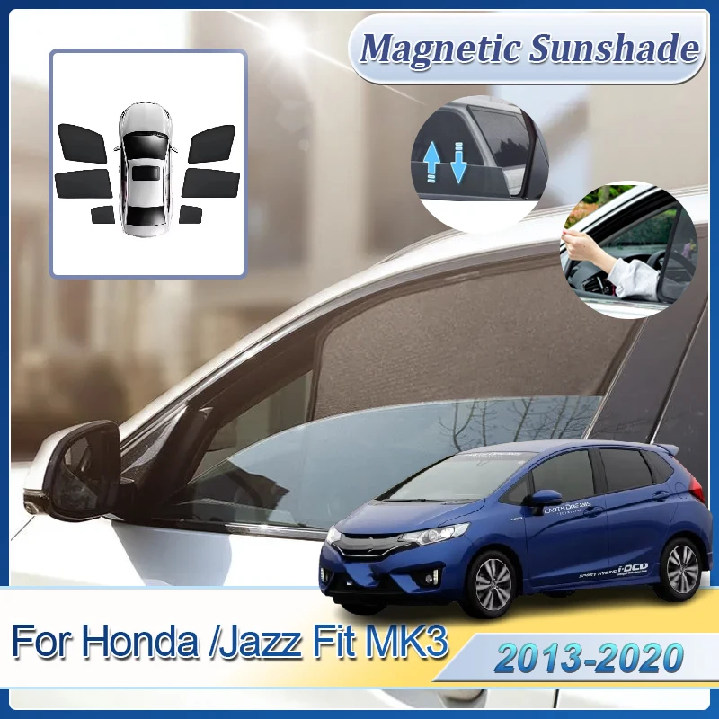 Parasoles de coche para Honda Jazz Fit MK3 2013 ~ 2020 2014 2017 2019 protección de privacidad Anti-UV cobertura magnética bloqueo de cortina parte
