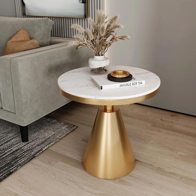 โต๊ะกาแฟทรงกลมสำหรับห้องนอน ดีไซน์ทันสมัย สีดำ โต๊ะกาแฟหรูหราสำหรับห้องนั่งเล่น สไตล์นอร์ดิก เฟอร์นิเจอร์สำหรับบ้าน