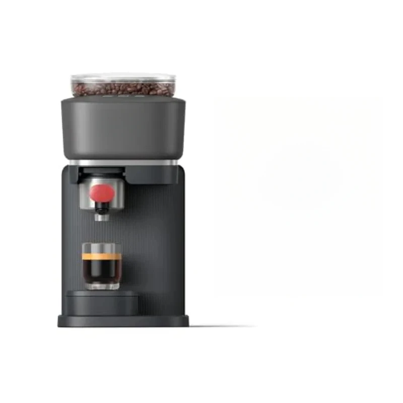 Baristina Espresso hine Grind Tamp Brew Coffee Beans in One Swipe Compact 16 Bar Pump Pressure Automatic Grinder Black with