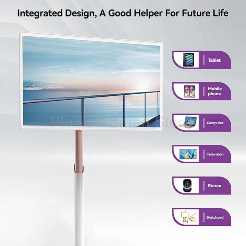 Hot Outdoor 21.5 32 Inch Portable TV Display Moving WiFi Touch Screen with Floor Standing Smart TV Monitor for Study Lift-able