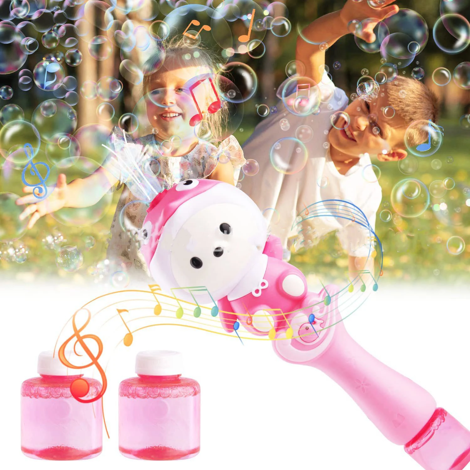 การ์ตูนน่ารักหมูไฟฟ้า Bubble Gun ของเล่นเด็ก Bubbles เครื่องอัตโนมัติสบู่ Blower พร้อมแสงปาร์ตี้กลางแจ้ง Bubble House ของขวัญ