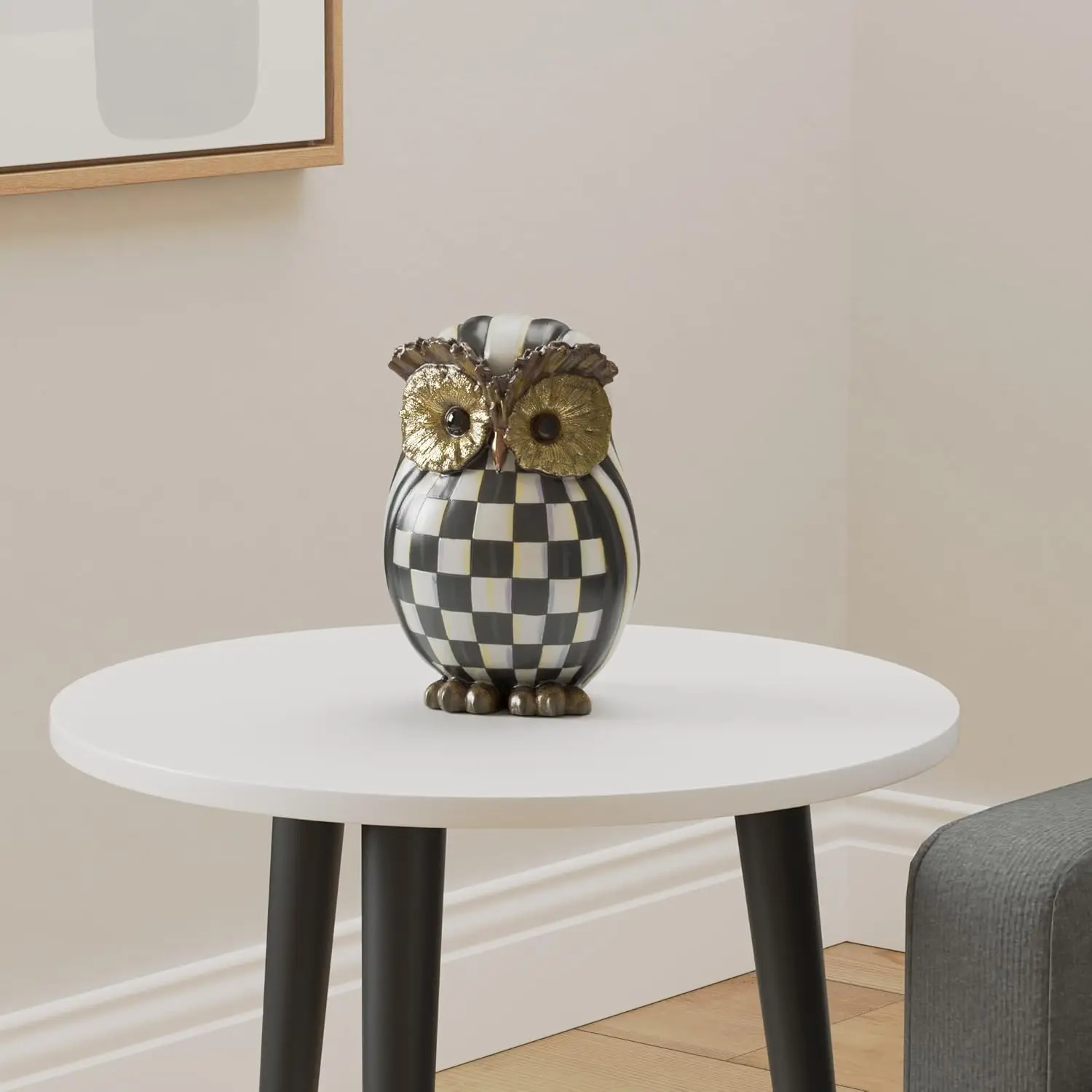 Courtly Check Owl, Decorative Owl Figurine, Unique Home Accents