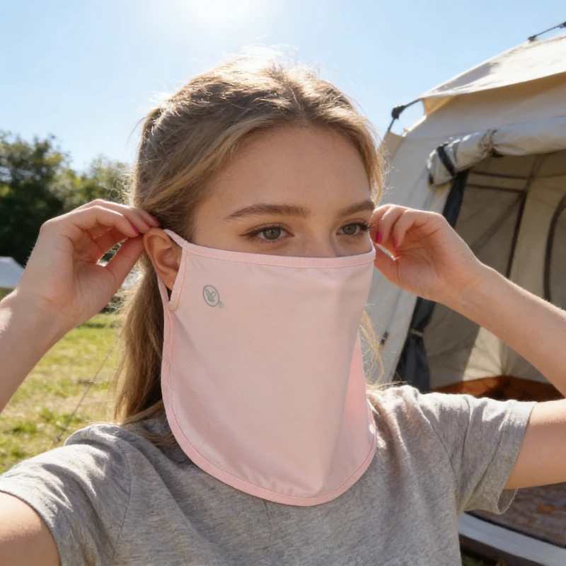 Máscara Protetora Solar de Seda Gelada para Mulheres 2026 Nova Coleção Verão, Fina, Respirável, Resistente a Raios UV, Proteção de Pescoço para Ciclismo, Véu de Sombreamento