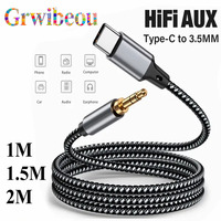 USB Type C To 3.5Mm Jack AUX Cable DAC USB-C Audio Adapter 1m 1.5m 2m for Phone Headphones Car HIFI Stereo Sound Audio Connector