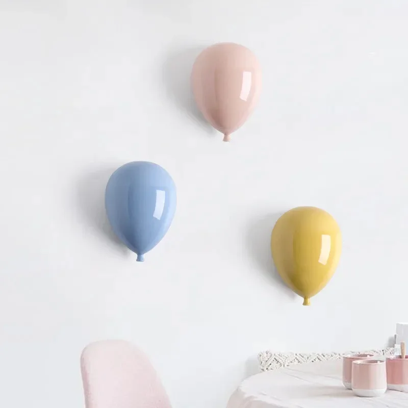 Modern Home Background Wall Children\'s Room Lovely Cartoon Stereoscopic Creative Ceramics Balloon Wall Hanging Wall Decoration