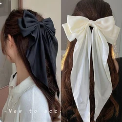 Chiffon Schleife Haarspange Damen Große Schleife Fleck Haarnadel Haarspangen Mädchen Einfarbig Pferdeschwanz Clip Haarschmuck Kopfbedeckung Geschenk