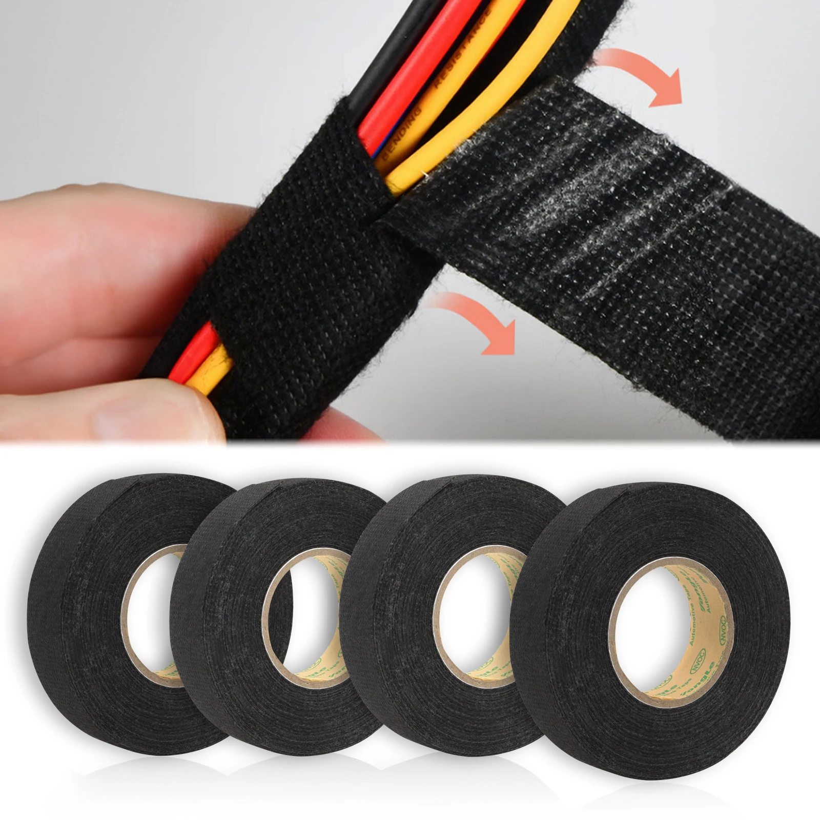 Electrical Tape Heat Resistant Harness Tape Car Automotive Fabric Cloth Waterproof Insulation Noise Resistance Adhesives Tape