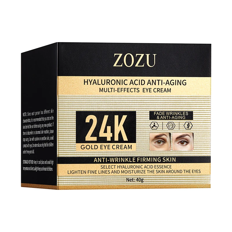 

ZOZU Hyaluronic Acid 24k Gold Anti Dark Circles Eye Cream Moisturizing Eye Cream Whitening Eye Care Cleanser Eyes Skin Care