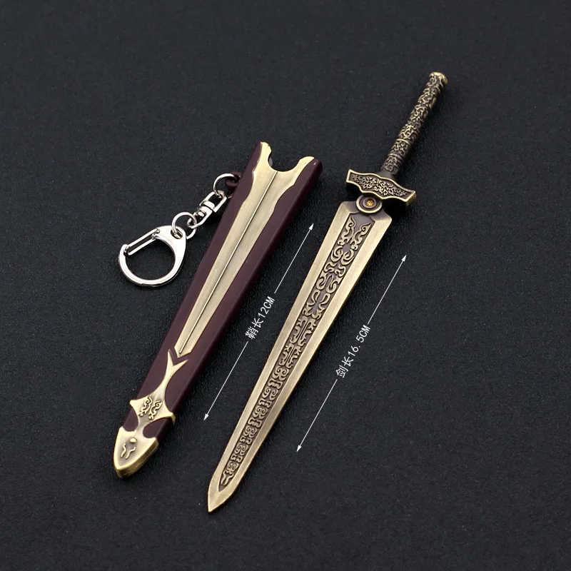 16cm Metal Ancient Weapon Sword Machete Broadsword Toy Model Ornament Decoration Soldier Equipment Accessories Anime Peripherals