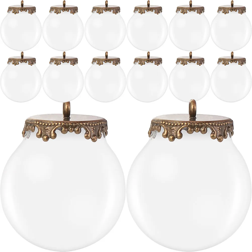 

10 наборов миниатюрных пустых стеклянных шариков-подвесок, прозрачные шары-кулоны для изготовления украшений своими руками, декоративные материалы, миниатюрные прозрачные стеклянные шарики