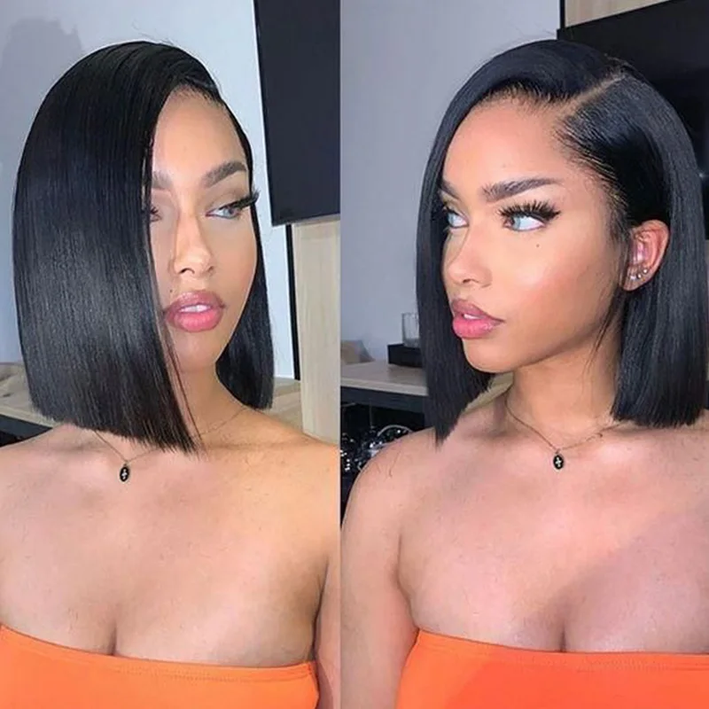 5x5 bob bone straight transparent 13x6 hd lace frontal full human hair wig Lace frontal preplucked cheap wigs on sale clearance