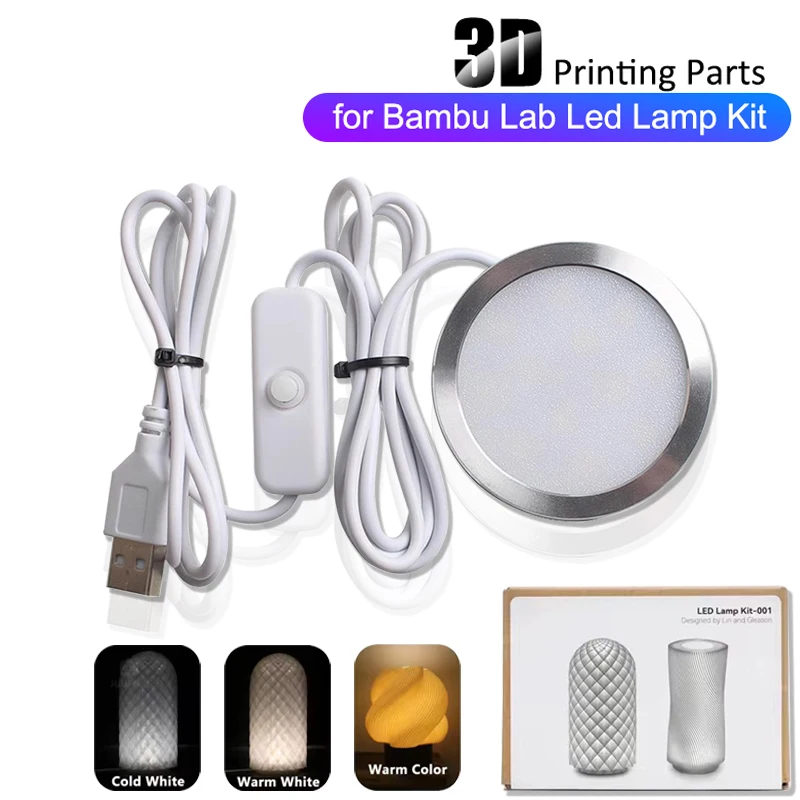 

Для Bambu Lab Регулируемый комплект освещения Светодиодное оборудование Bambulab Light Kit 001 Детали светодиодного освещения DIY Модель Аксессуары для 3D-принтера