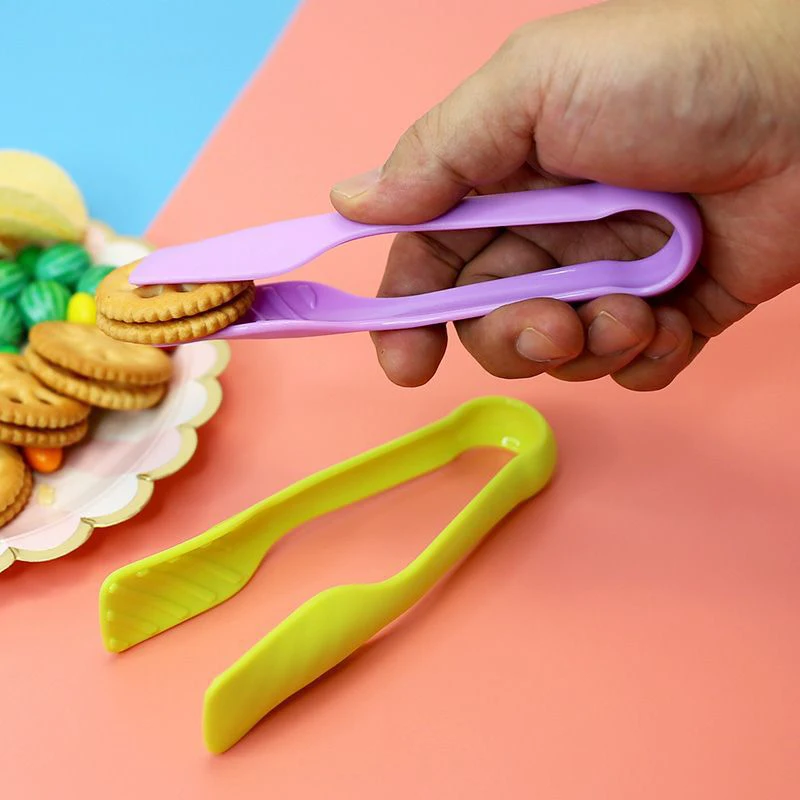 Plastic Mini Food Clip Kid Food Tongs Cooked Food Clip Snack Non-slip Children Training Small Tableware Home Kitchen Resturant