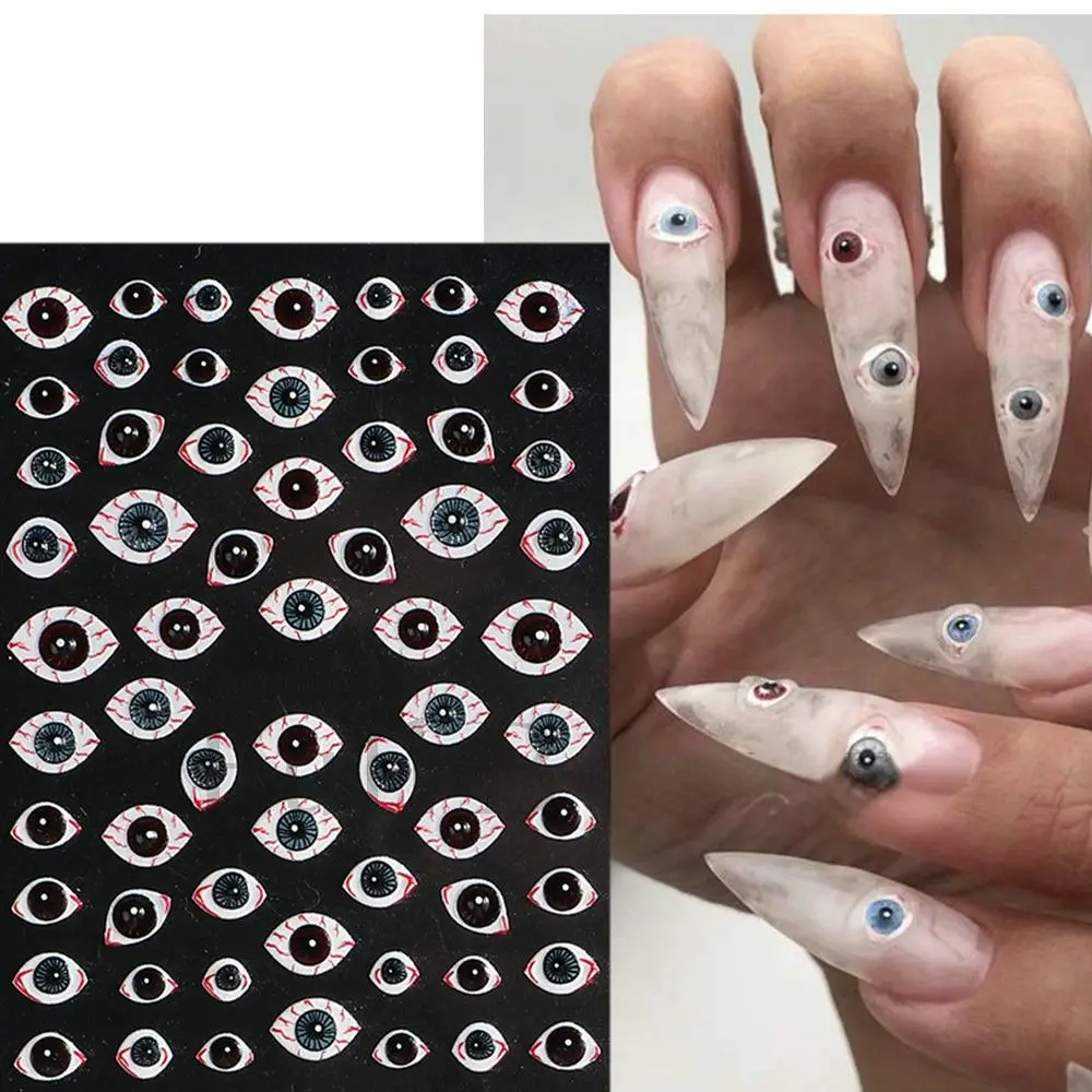 Halloween Nagel dekoration Nagels tudio Horror Augen Nail Art Aufkleber Nagel geprägt Aufkleber Maniküre Aufkleber 5d Kleber Aufkleber