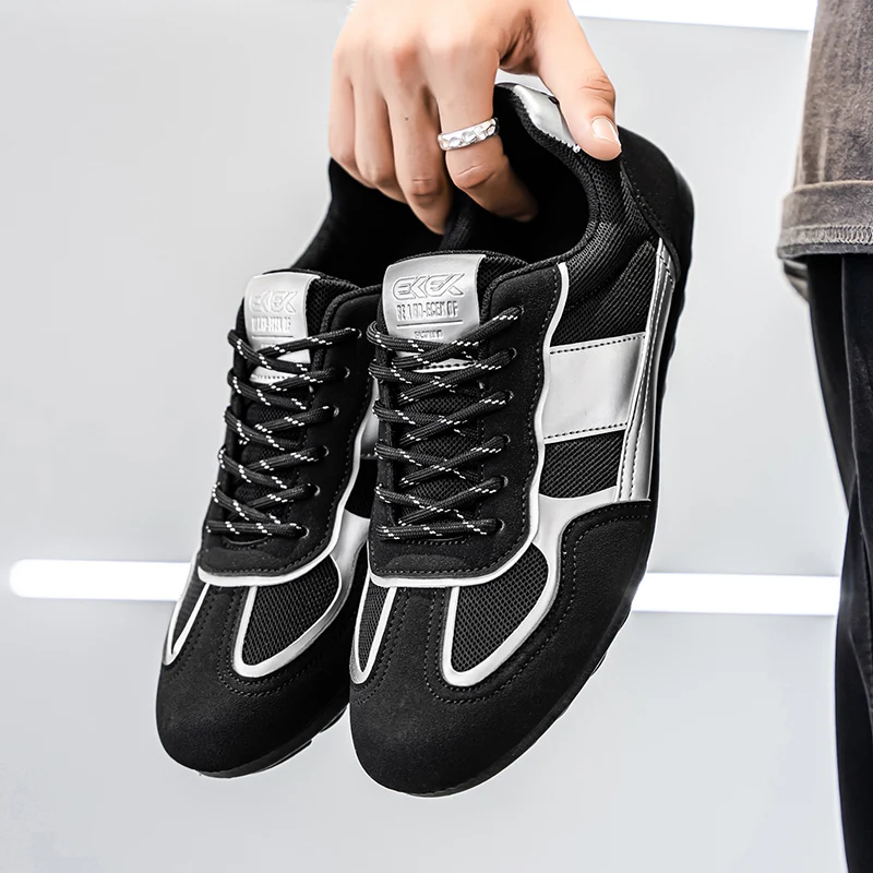 Zapatillas de deporte informales verdes a la moda, zapatillas deportivas cómodas y transpirables para hombre, talla grande 46, zapatillas deportivas de corte bajo para hombre, zapatos de hombre