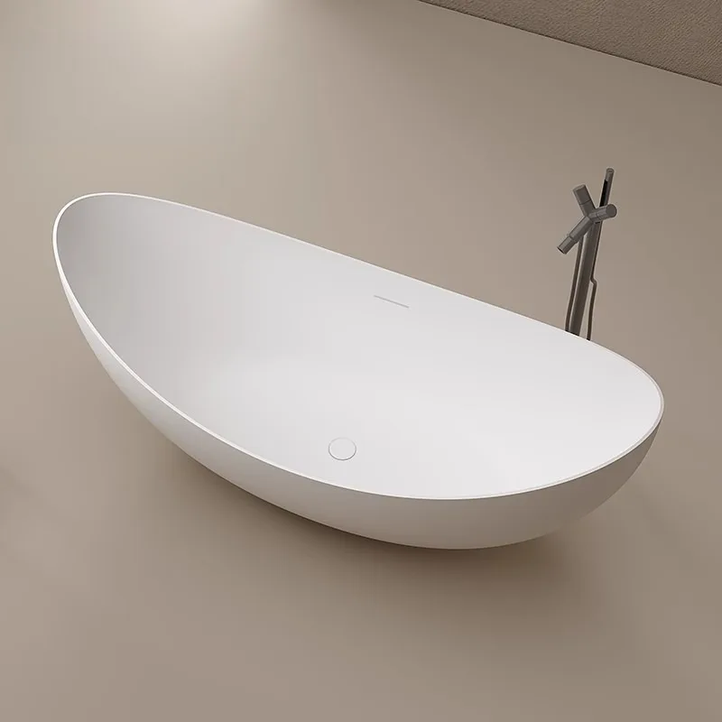 

Ванна из искусственного камня, отдельностоящая, в форме полумесяца, в стиле лёгкой роскоши, для дома, отеля, B&B, дизайнерская модель